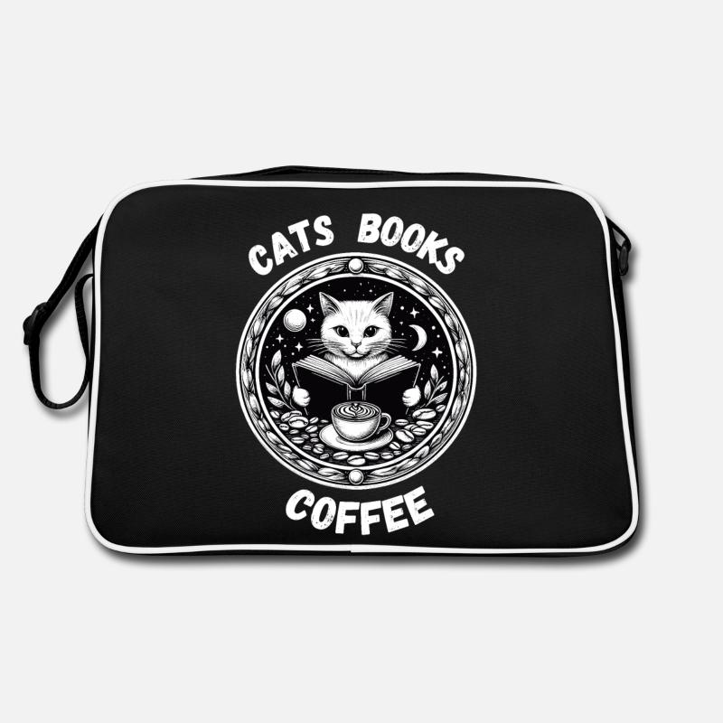 Cats, Books, Coffee, Relaxing, Cats, Mom, Reading Retro Bag
