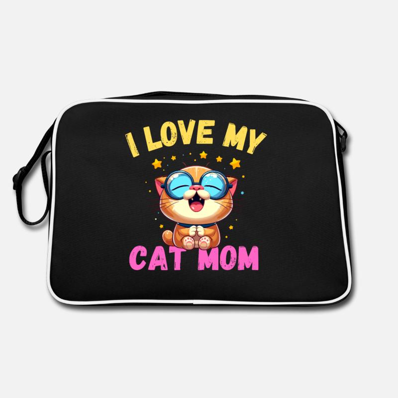 Katzen Mama Katze Mutter Muttertag niedlich Miau Retro Tasche