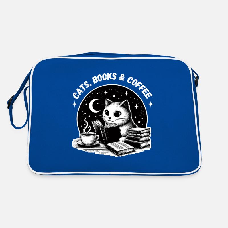 Chats, Livres, Café, Maman Chat, Propriétaire De Chat, Mignon Sac Retro