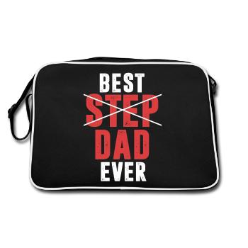 Best Step Dad Ever Stepfather - Retro Bag - black/white - Back