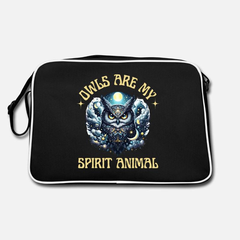 Eule Eulen Spirit Animal Seele Lieblingstier Wald Retro Tasche
