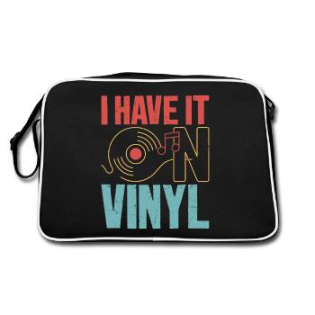 Je l’ai sur vinyle disque Vintage Fan - Sac Retro - noir/blanc - Dos