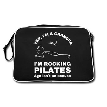 Pilates Grandpa - Pour Pilates Grand-père pour le cours de Pilates - Sac Retro - noir/blanc - Dos