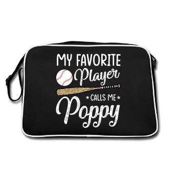 Baseball Mon joueur préféré m’appelle Poppy Grandpa - Sac Retro - noir/blanc - Dos