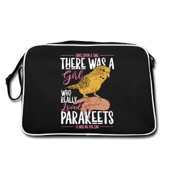 A Girl Who Really Loved Parakeets Bird Avian Parro - Retro Bag - black/white - Back