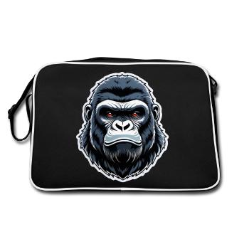 Gorilla with Gold Chain - Retro Bag - black/white - Back