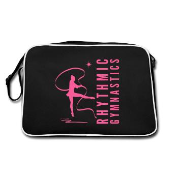Rhythmic Gymnastics Gymnastik Gymnastin mit Band - Retro Tasche - Schwarz/Weiß - Hinten