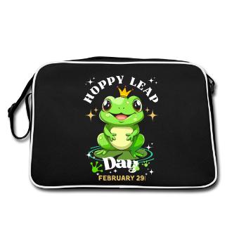 Hoppy leap day frog - Retro Bag - black/white - Back