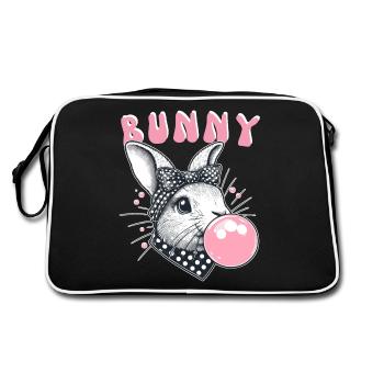 Bunny Bubblegum Bandana Bunny Cute Retro Bunny - Retro Bag - black/white - Back