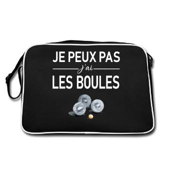 Je Peux pas j'ai les boules Boccia Boule Pétanque - Sac Retro - noir/blanc - Dos