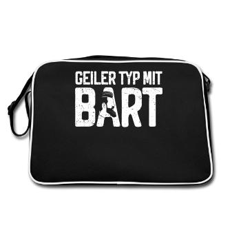 Cool Bearded Guy Funny Tea - Retro Bag - black/white - Back