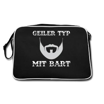 Cool Bearded Guy Funny Tea - Retro Bag - black/white - Back