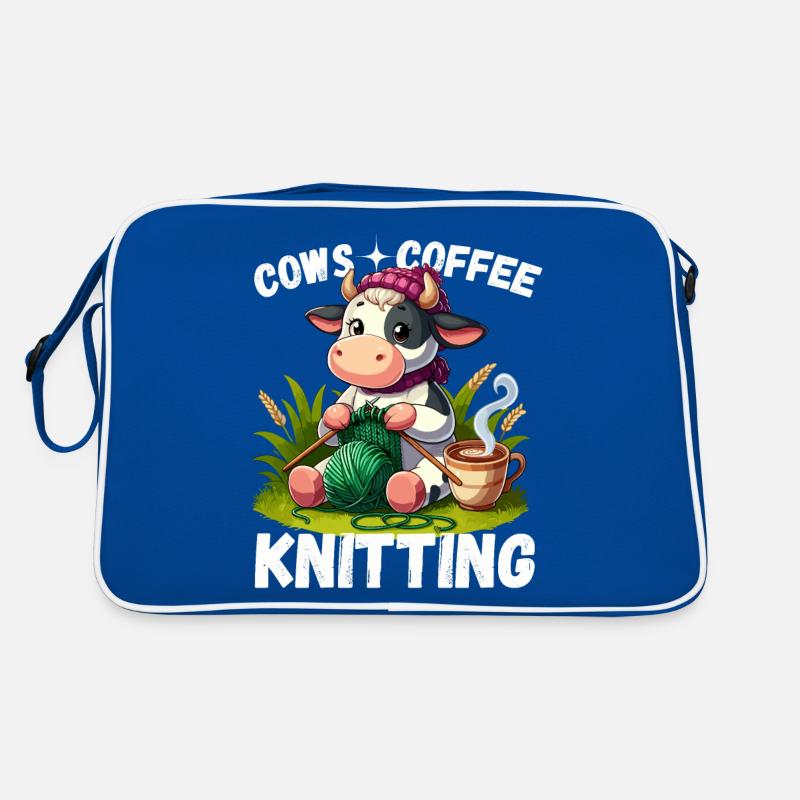 Knitting Cow Handmade Coffee Wool Knitting Needle Retro Bag