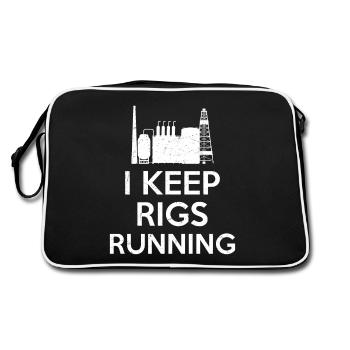 I Keep Rigs Running Oilfield Worker Oil Rig - Retro Bag - black/white - Back