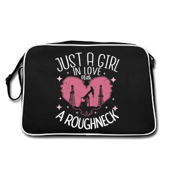 Just A Girl In Love With A Roughneck Oilfield Work - Retro Tasche - Schwarz/Weiß - Hinten