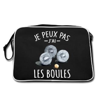 Je Peux pas j'ai les boules Boccia Boule Pétanque - Sac Retro - noir/blanc - Dos