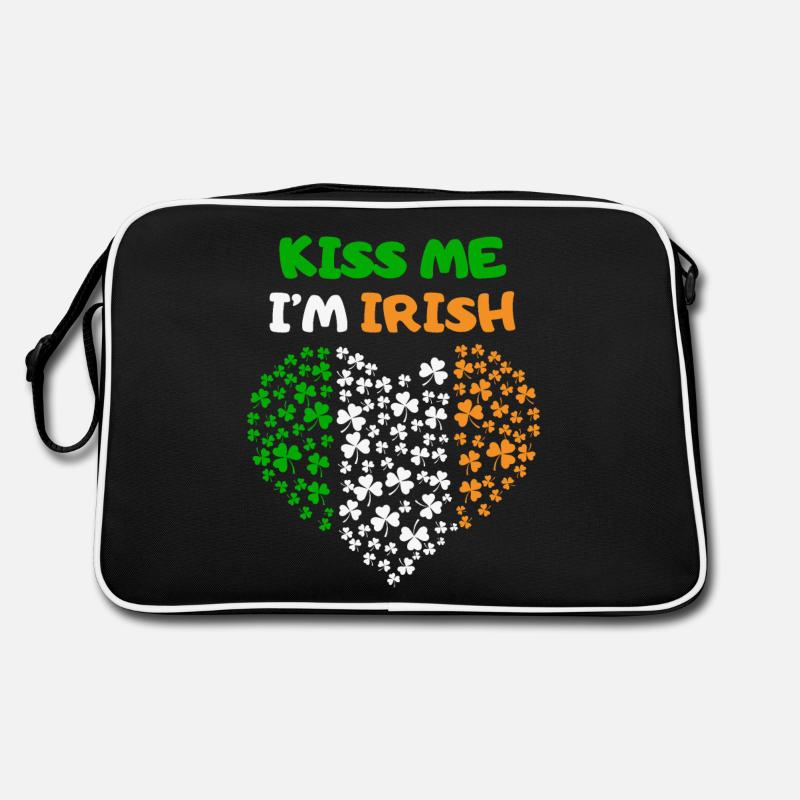 Fête de la Saint-Patrick Irlande coeur drapeau irlandais baiser Sac Retro