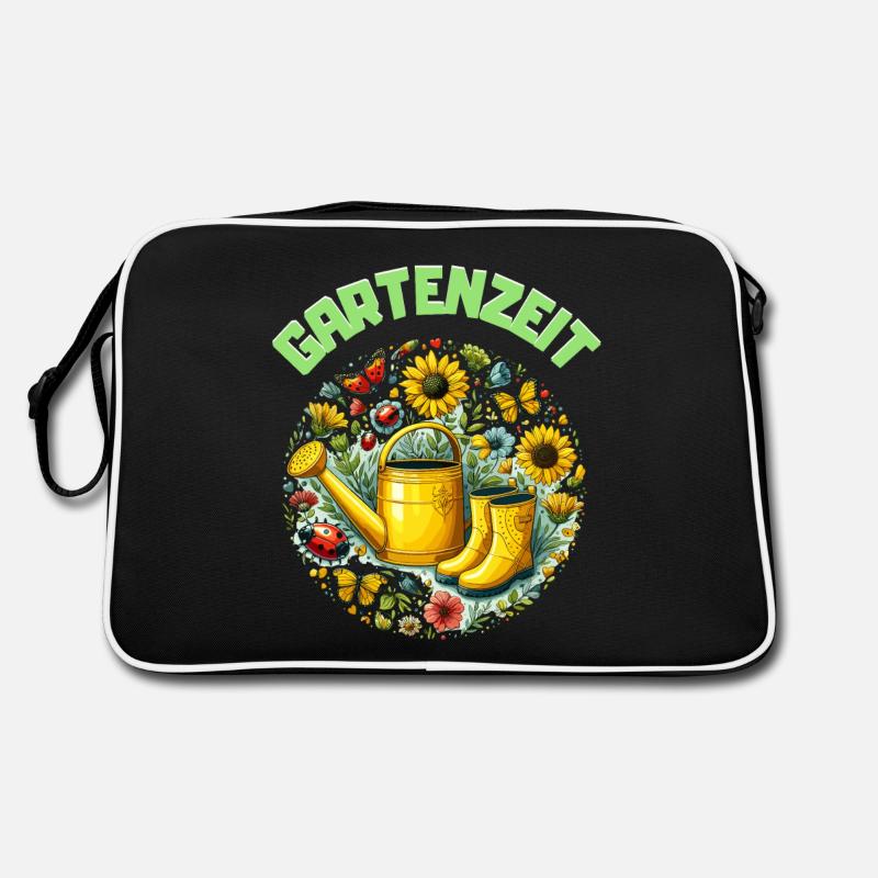 Garten Gartenzeit Blumen Schrebergarten Gärtnerin Retro Tasche