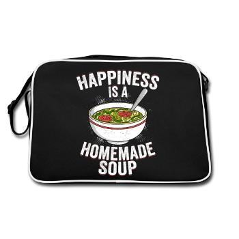 Le bonheur est un bol de soupe fait maison - Sac Retro - noir/blanc - Dos