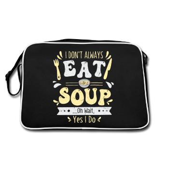 Je ne mange pas toujours de la soupe... Oh attendez, oui, je fais du bowling - Sac Retro - noir/blanc - Dos