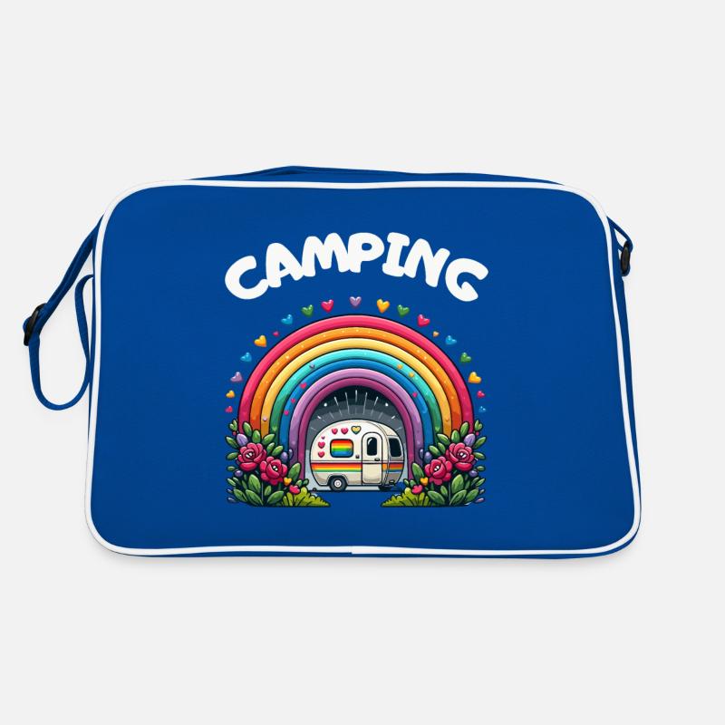 Camping Campingplatz Wohnwagen Camper Freizeit Retro Tasche