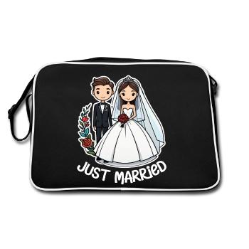 just married - pour mariage - Sac Retro - noir/blanc - Dos