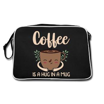Coffee Hug In A Mug Comfort Tee - Retro Tasche - Schwarz/Weiß - Hinten