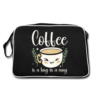 Coffee Hug In A Mug Comfort Tee - Retro Tasche - Schwarz/Weiß - Hinten