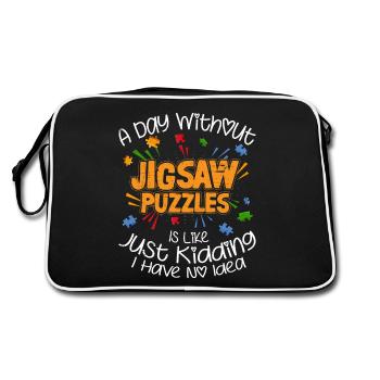 Une journée sans puzzles à résoudre des pièces - Sac Retro - noir/blanc - Dos