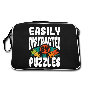 Facilement distrait par les puzzles Jigsaw Puzzle Piece - Sac Retro - noir/blanc - Dos