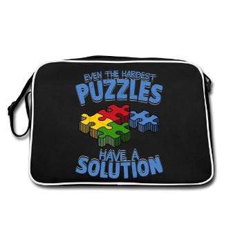 Même les puzzles les plus difficiles ont une solution Jigsaw Pu - Sac Retro - noir/blanc - Dos