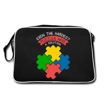 Même les puzzles les plus difficiles ont une pièce de solution Jig - Sac Retro - noir/blanc - Dos