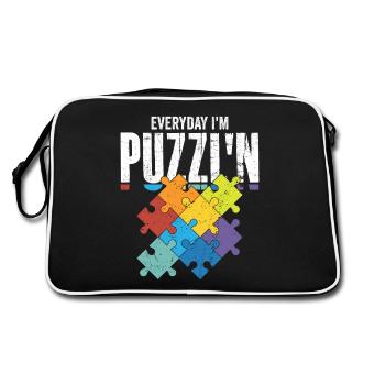 Tous les jours je suis Puzzl’n Piece Jigsaw Puzzle - Sac Retro - noir/blanc - Dos
