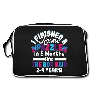 J’ai terminé une pièce de résolution de puzzle - Sac Retro - noir/blanc - Dos