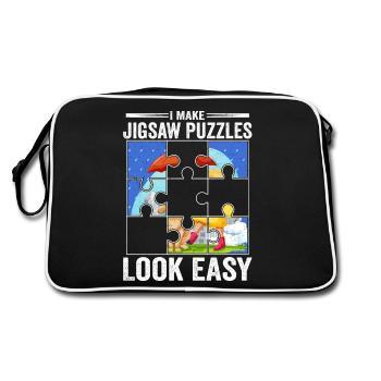 Je fais en sorte que les puzzles aient l’air d’être faciles à résoudre - Sac Retro - noir/blanc - Dos