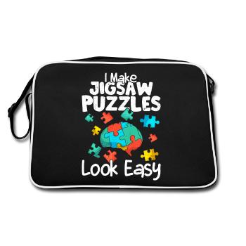 Je fais en sorte que les puzzles aient l’air faciles à résoudre - Sac Retro - noir/blanc - Dos