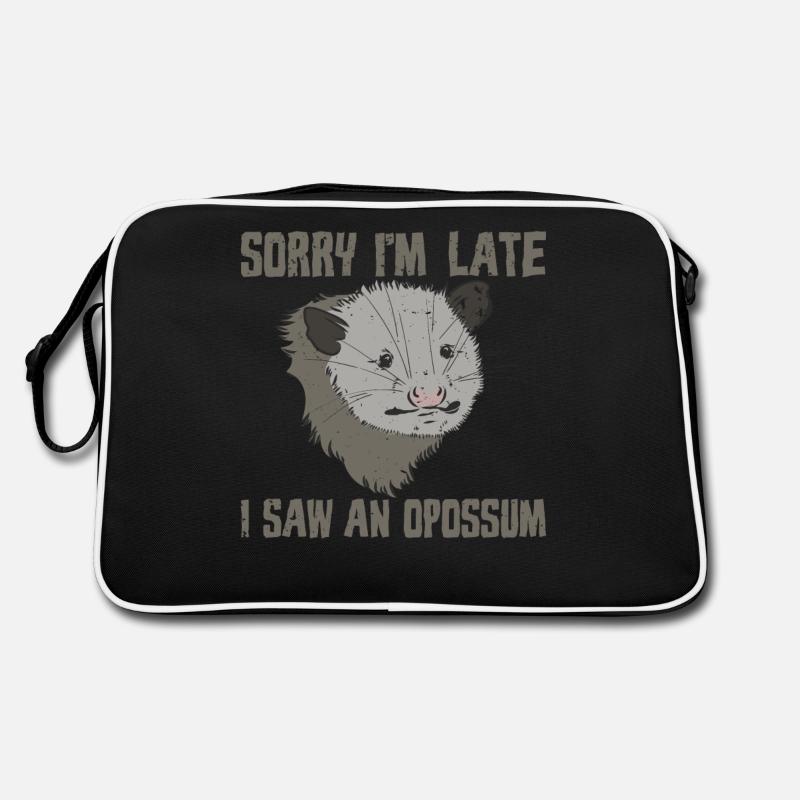 Opossum Opossum lustig tut mir leid, dass ich spät dran bin Retro Tasche