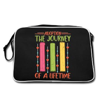 Adoption The Journey Of A Lifetime Adopted Family - Retro Bag - black/white - Back