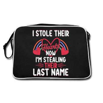 I Stole Their Hearts Adopt Child Adoption DayFami - Retro Bag - black/white - Back