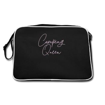 T-shirt d’aventure en plein air Camping Queen - Sac Retro - noir/blanc - Dos