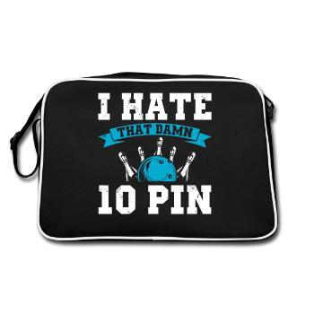 de 10 broches bowling frustration t-shirt - Sac Retro - noir/blanc - Dos