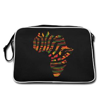 Afrique Kene Ghana Afrique du Sud Africain Kente - Sac Retro - noir/blanc - Dos