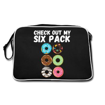 Donut Six Pack Yummy Baker Cuisson Sports Drôle - Sac Retro - noir/blanc - Dos