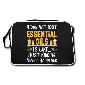 Une journée sans huiles essentielles curatives naturelles - Sac Retro - noir/blanc - Dos