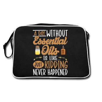 A Day Without Essential Oils Natural Healing - Retro Bag - black/white - Back