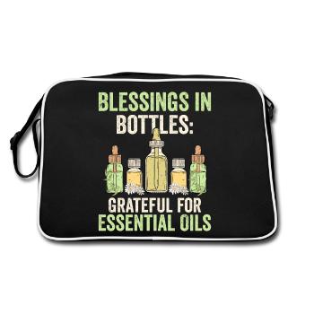 Bénédictions en bouteilles : reconnaissant pour les huiles essentielles - Sac Retro - noir/blanc - Dos