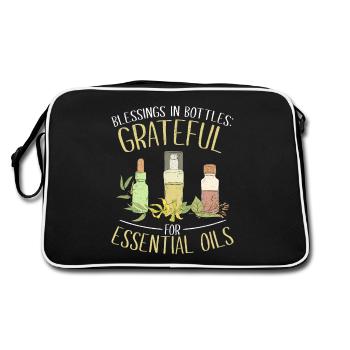 Bénédictions en bouteilles : reconnaissant pour les huiles essentielles - Sac Retro - noir/blanc - Dos