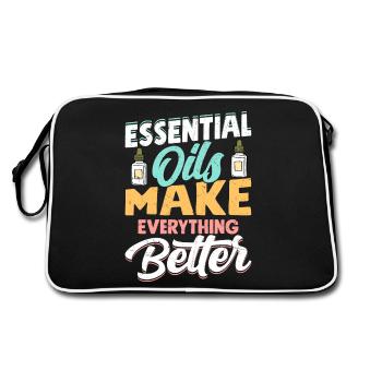 Les huiles essentielles rendent tout meilleur cicatrisant Natu - Sac Retro - noir/blanc - Dos
