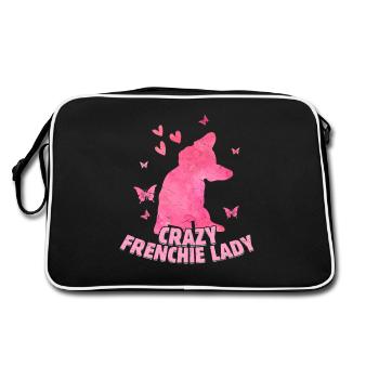 Crazy Frenchie Lady French Bulldog Owner - Retro Bag - black/white - Back