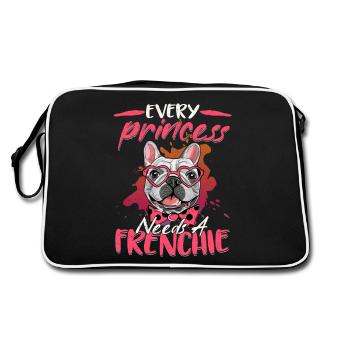 Chaque princesse a besoin d’un bouledogue français Frenchie - Sac Retro - noir/blanc - Dos